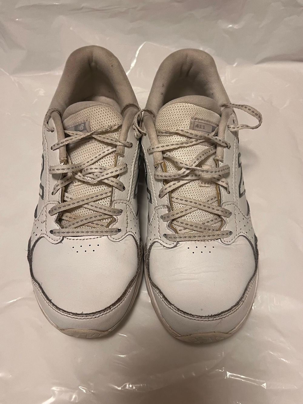 New Balance 411 Comfort Ride White sneakers, women’s size 8. Used.